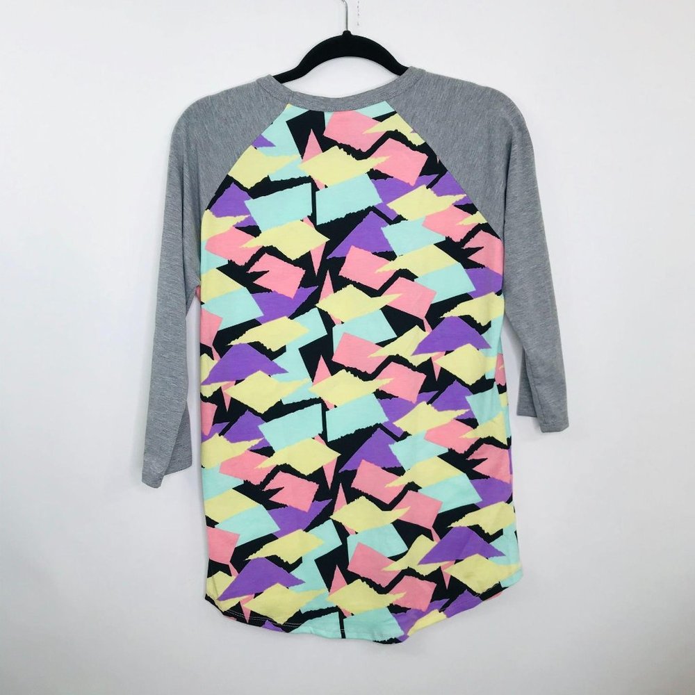 LuLaRoe Randy Raglan T-Shirt Pastel Colorblock - Picture 3 of 4